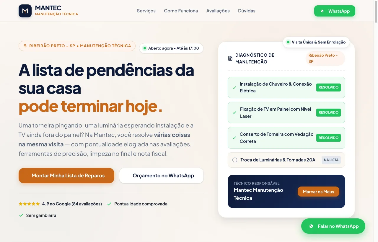 Exemplo de site profissional integrado ao Perfil do Google